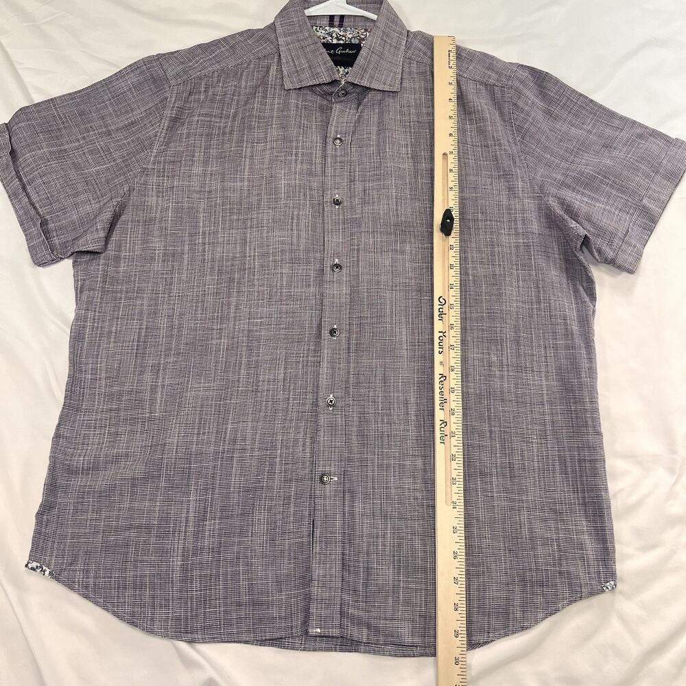 Robert Graham Modern Americana Shirt Size 2XL Purple Tailored Fit Linen Blend - Picture 8 of 14